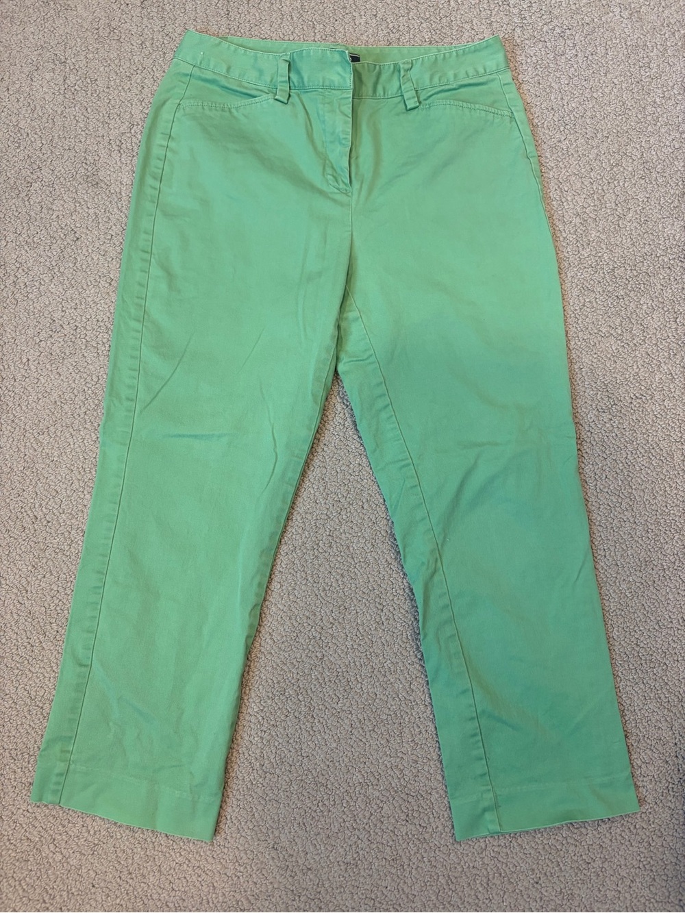 Lands' End Slim Leg Mid-Rise Pants in Green